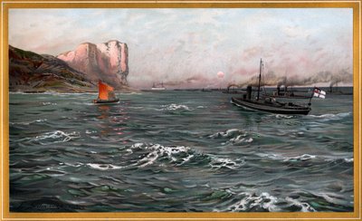 Keizerlijke Marine Bliz met torpedobootdivisies bij Stubbenkammer van Friedrich Schwinge, nr10 uit G. Wislicenus, Onze oorlogsvloot. door Friedrich Schwinge