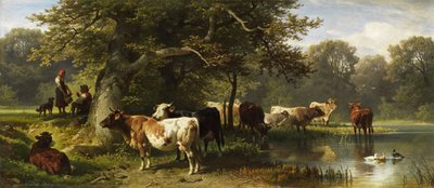 Vee bij de drinkplaats door Friedrich Voltz