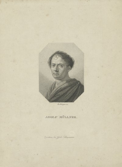 Amandus Gottfried Adolf Müllner 1774-1829, ca 1820 door Friedrich Wilhelm Bollinger