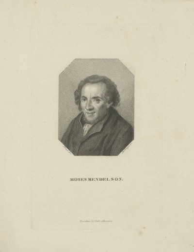 Portret van Moses Mendelssohn 1729-1786, 1818 door Friedrich Wilhelm Bollinger
