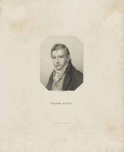 Portret van de historische romanschrijver en dichter Sir Walter Scott 1771-1832, ca. 1825 door Friedrich Wilhelm Bollinger