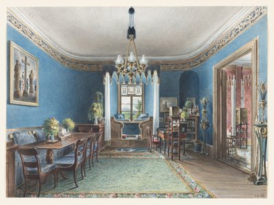 De Blauwe Kamer, Schloss Fischbach, 1846 door Friedrich Wilhelm Klose