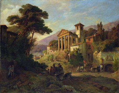 Italiaans landschap, 1871 door Friedrich Wilhelm Mueller