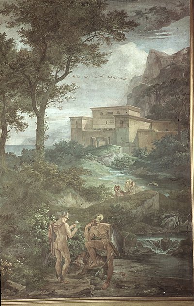 Odysseus op het eiland van Circe, Scènes uit de Odyssee door Friedrich the Elder Preller
