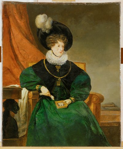 Caecilie, vrouw van bankier Freiherr Bernhard von Eskeles (schilderij op doek) door Friedrich von Amerling
