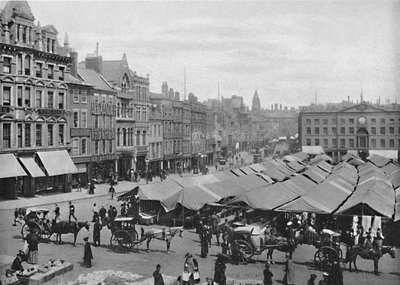 Nottingham: De marktplaats, ca. 1896 door Frith and Co