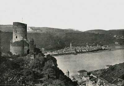 De Katz met uitzicht op de Rijn, St Goarshausen, Duitsland door Frith and Co