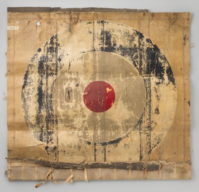Fragment linnen spandoek vliegtuig F.K. 23 door Frits Koolhoven