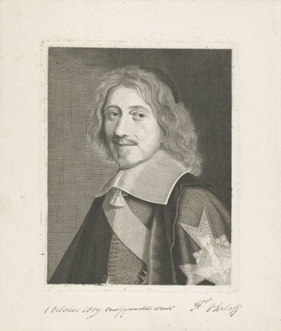 Portret van kanselier Michel Le Tellier door Frits Ohrloff (signed by artist)
