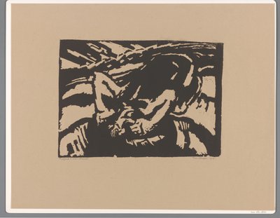 Geknielde man door Frits van den Berghe (signed by artist)
