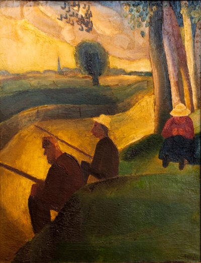 Vissers aan de rivier de Leie door Frits van den Berghe