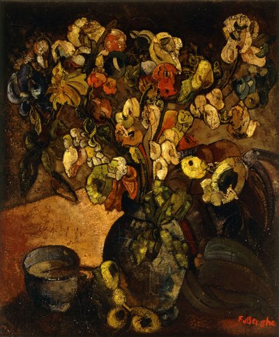 Stilleven met Bloemen en Kom door Frits van den Berghe