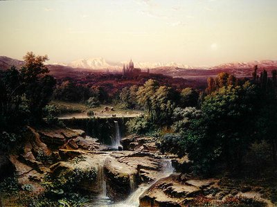 Uitzicht op het Koninklijk Klooster van San Lorenzo de El Escorial door Fritz Bamberger