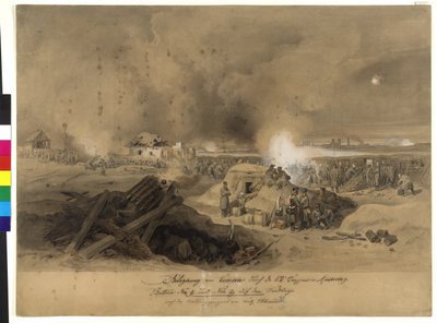 Belegering van Komorn door de k.k. troepen in april 1849 door Fritz L