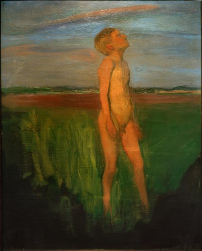 Studie voor "Zwemmende jongens door Fritz Mackensen