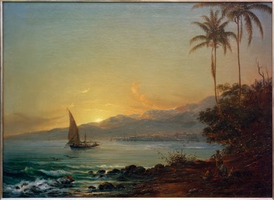 La Guaira in het avondlicht door Fritz Melbye