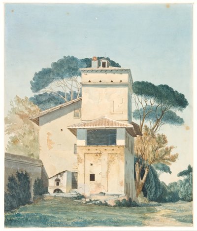 Atelier van Rafaël in de tuin van Villa Borghese, Rome door Fritz Petzholdt