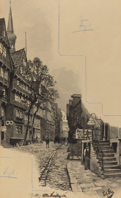 Oude Straat door Fritz Stoltenberg