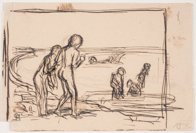 Badende Kinderen op het Strand door Fritz Syberg