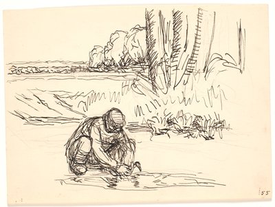 Bonden op het ijs door Fritz Syberg