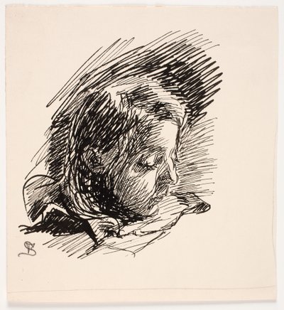 Hoofd van de dochter van de kunstenaar Clara (Nolle) door Fritz Syberg