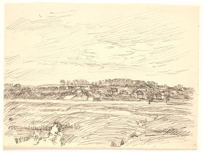 Landschap met Dorp door Fritz Syberg