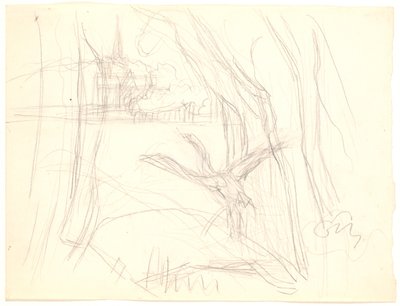 Landschap met opstijgende zwaan door Fritz Syberg