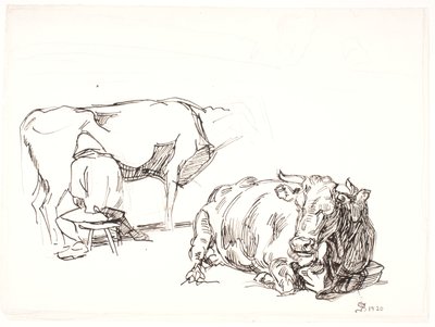 Melken door Fritz Syberg