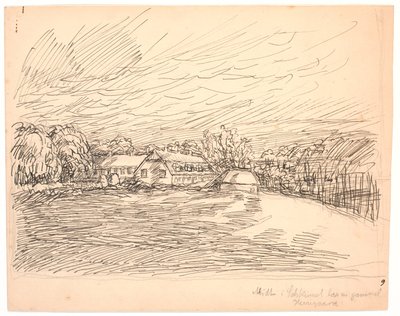 Midden in de zonneschijn lag een oud landhuis door Fritz Syberg