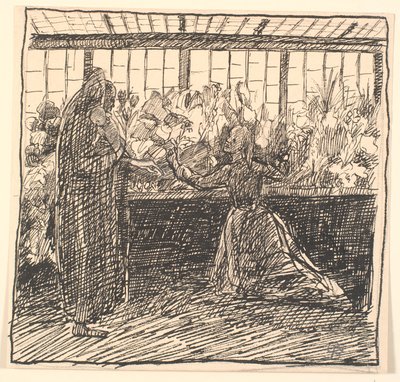 De moeder en de dood in de kas van de dood door Fritz Syberg
