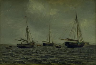 Schepen voor Anker door Fritz Syberg