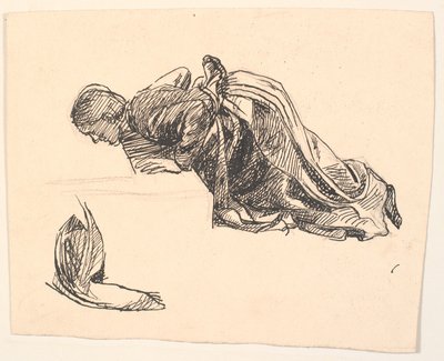 Schets voor de figuur van de moeder op: Daar heb je je ogen, zei de dood... door Fritz Syberg