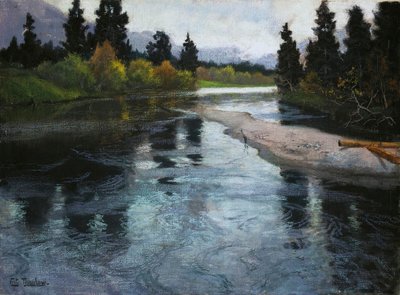 Rivier, c1883 door Fritz Thaulov