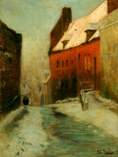 Een Winter Straatscène, Montreuil, 1894 door Frits Thaulow
