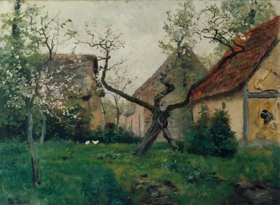 Bloeiende appelboom door Fritz Thaulow