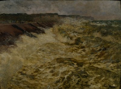 Golfbrekers in Dieppe door Fritz Thaulow