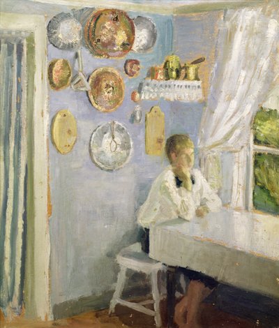 Harald aan de ontbijttafel, ca. 1900 door Fritz Thaulow