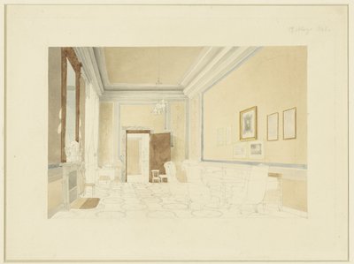 Ontwerp (?) voor een interieur door Fritz Werner
