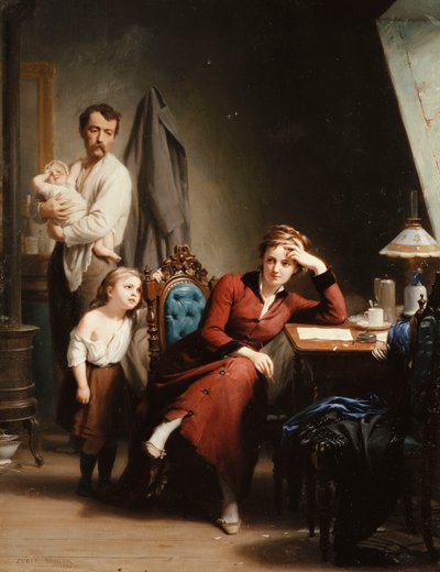 De Dichteres, 1880 door Fritz Zuber Buhler