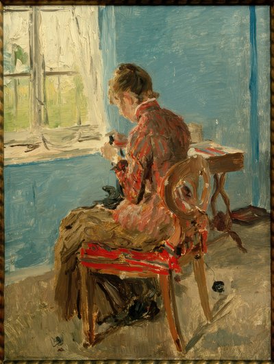 Naaister bij het raam door Fritz von Uhde