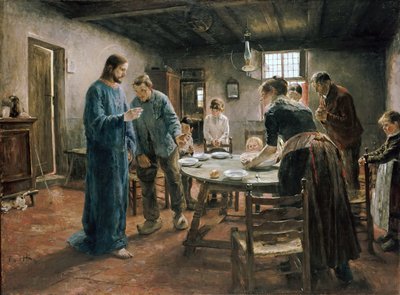 Het maaltijdgebed door Fritz von Uhde
