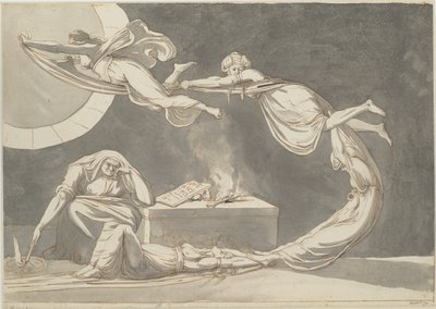 Bezweringsscène met een heks bij het altaar, 1779 door Füssli