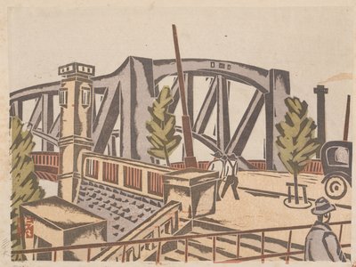 Senju-Ohashi-brug door Fukazawa Sakuichi