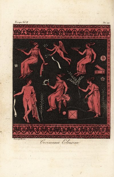 De Eleusinische mysteriën, inwijdingen voor de cultus van Demeter en Persephone gebaseerd in Eleusis, Griekenland door Fumagalli Fumagalli