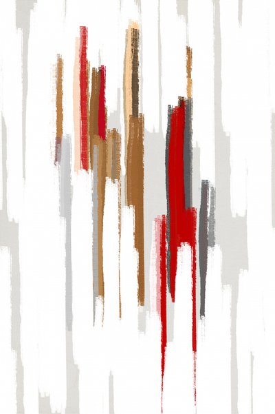 Roodbruine abstracte penseelstreken door Fun Qui