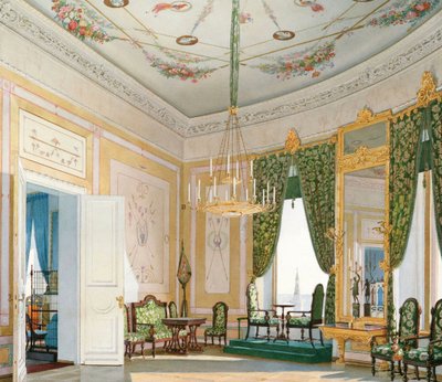 Hoek woonkamer van het Nicolaaspaleis in het Kremlin van Moskou door Fyodor Andreyevich Klages