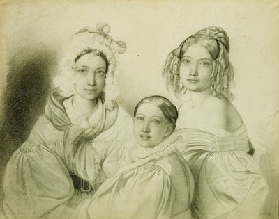 Portret van gravinnen Praskovia, Nadezhda en Maria Vyazemsky door Fyodor Antonovich Bruni