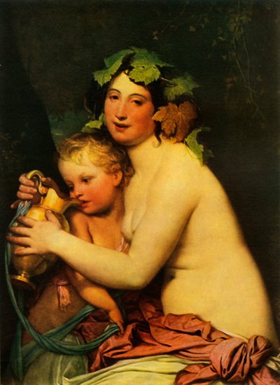 Amor en de Bacchante, 1828, 1965 door Fyodor Antonovich Bruni