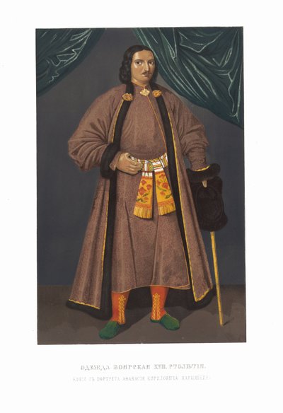 Boyar-kleding van de XVII eeuw. Afanasiy Kirillovich Naryshkin. Uit de Oudheden van..., 184 door Fyodor Grigoryevich Solntsev