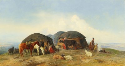 Rustende veehouders in de Noordelijke Kaukasus, 1874 door Fyodor Ilyich Baykov